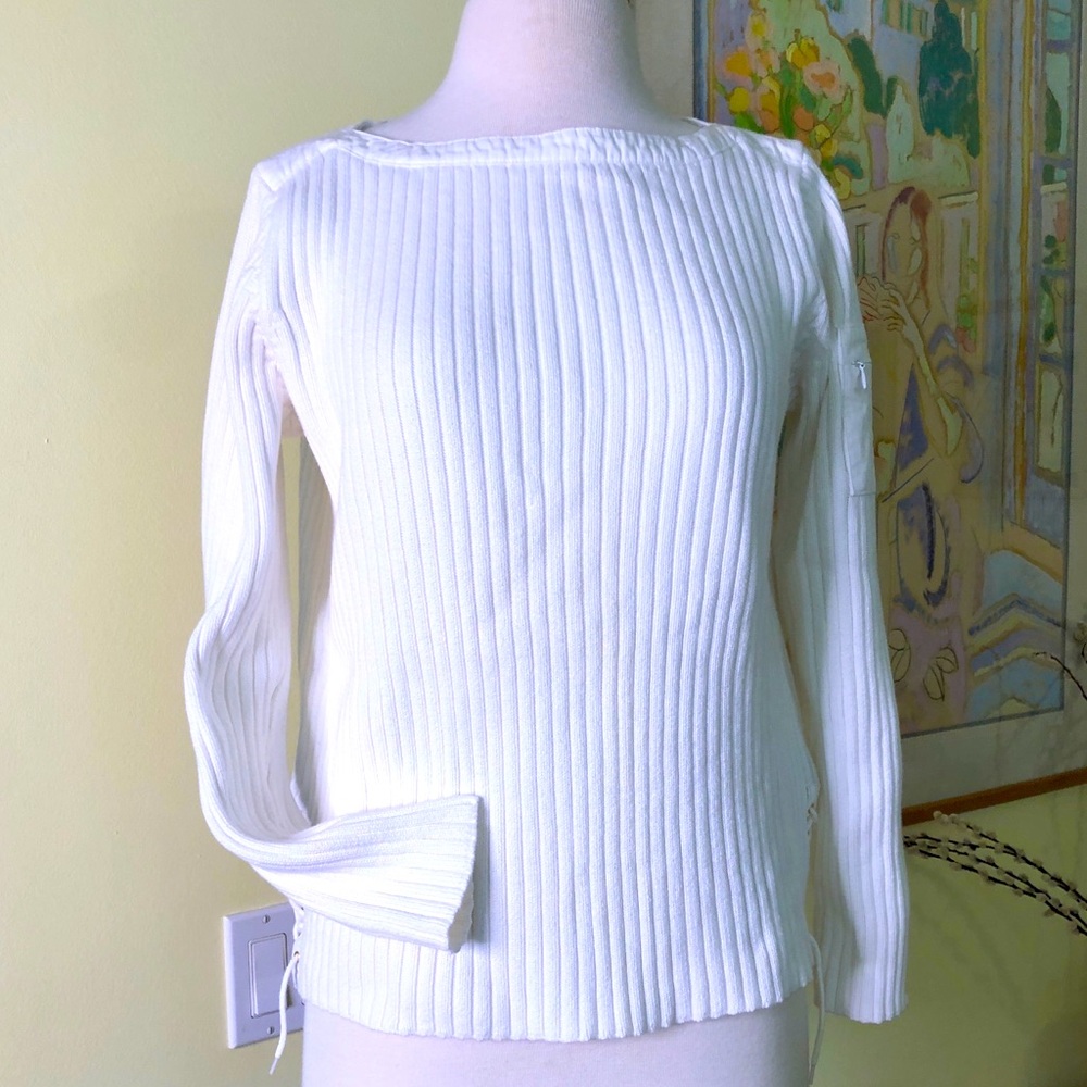 Polo Ralph Lauren white ribbed sweater